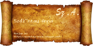 Szántay Anna névjegykártya