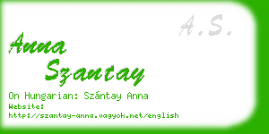 anna szantay business card